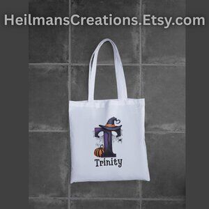 Customizable Halloween Trick or Treat Tote Bag
